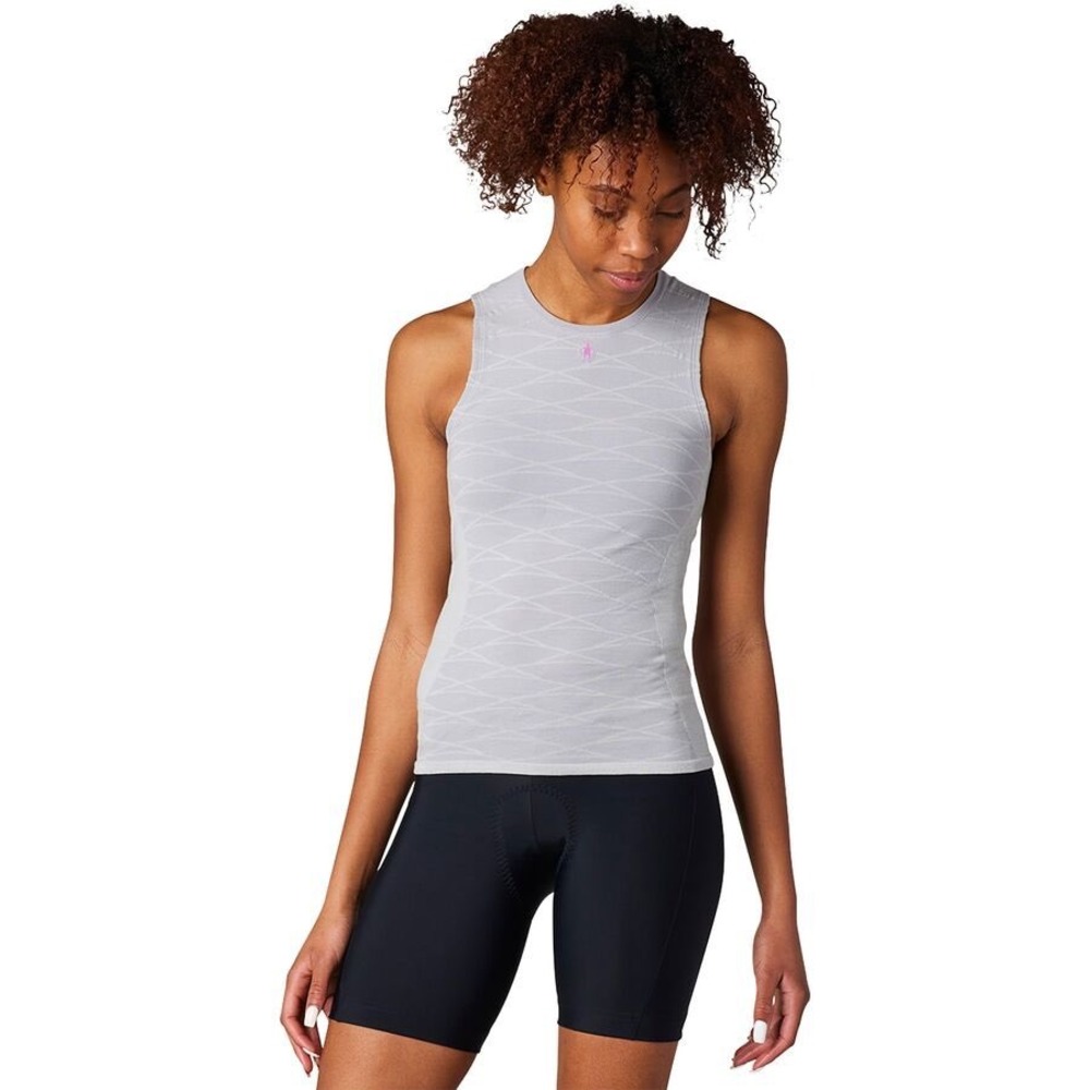 Smartwool Intraknit Active Tank Women L Grey Excellent Merino Blend Seamless